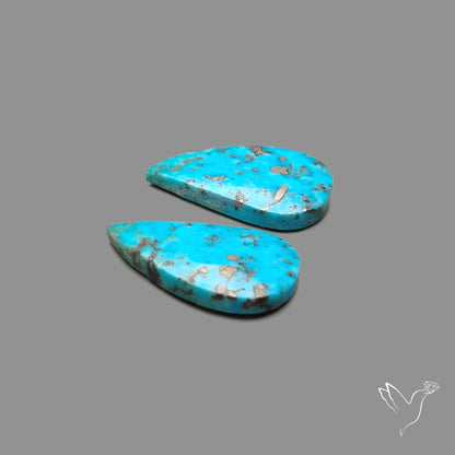 Rare Campitos Turquoise With Pyrite Inclusion Pair