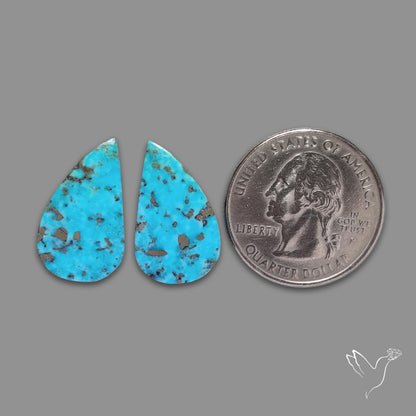 Rare Campitos Turquoise With Pyrite Inclusion Pair