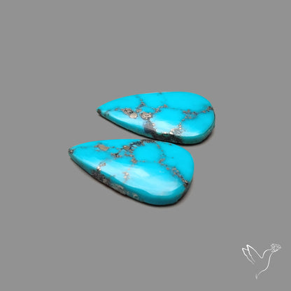 Rare Campitos Turquoise With Pyrite Inclusion Pair