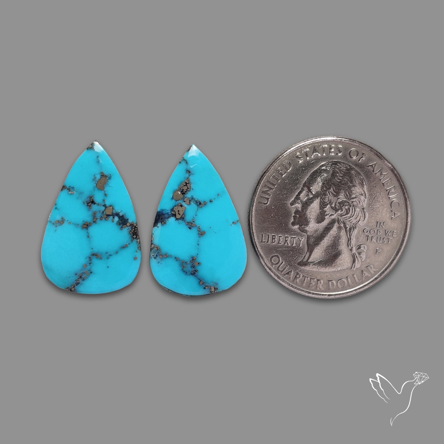 Rare Campitos Turquoise With Pyrite Inclusion Pair