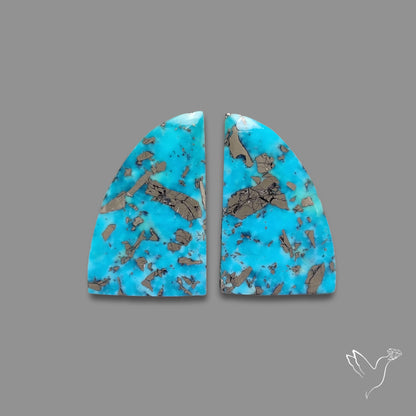 Rare Campitos Turquoise With Pyrite Inclusion Pair