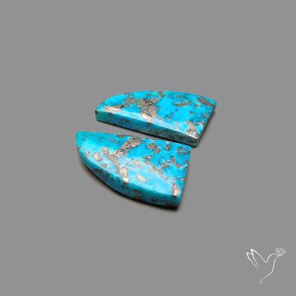 Rare Campitos Turquoise With Pyrite Inclusion Pair
