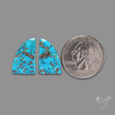 Rare Campitos Turquoise With Pyrite Inclusion Pair