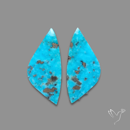 Rare Campitos Turquoise With Pyrite Inclusion Pair