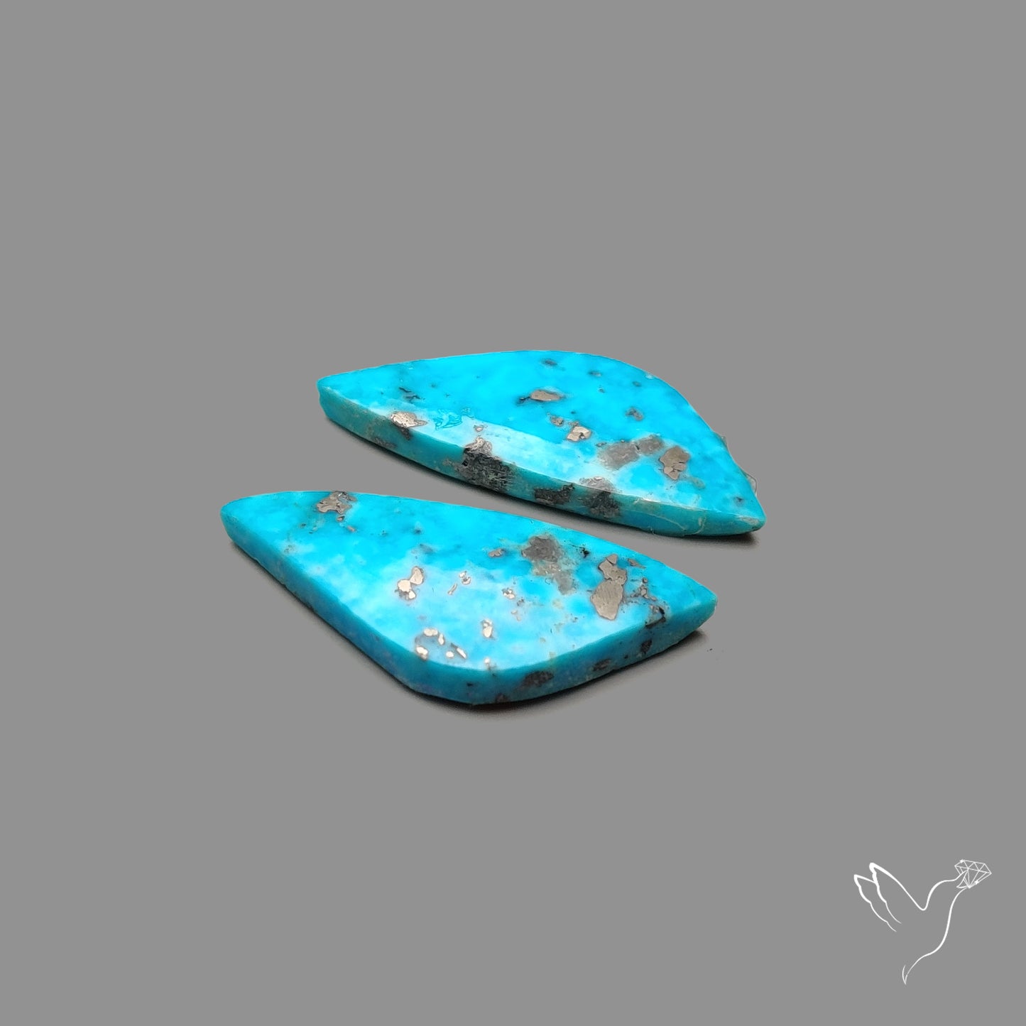 Rare Campitos Turquoise With Pyrite Inclusion Pair