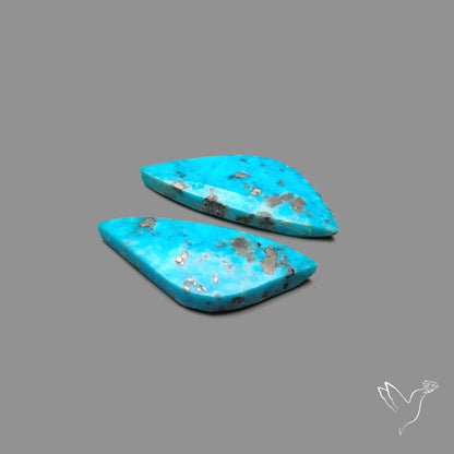 Rare Campitos Turquoise With Pyrite Inclusion Pair