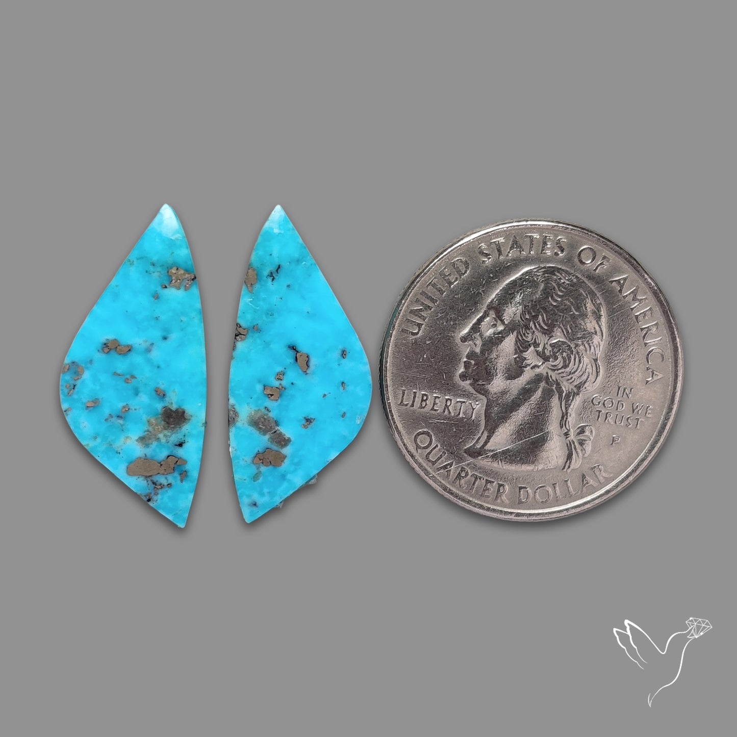 Rare Campitos Turquoise With Pyrite Inclusion Pair