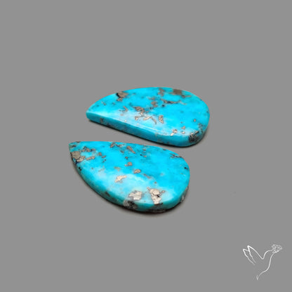 Rare Campitos Turquoise With Pyrite Inclusion Pair