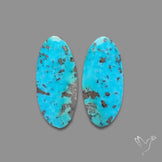 Rare Campitos Turquoise With Pyrite Inclusion Pair
