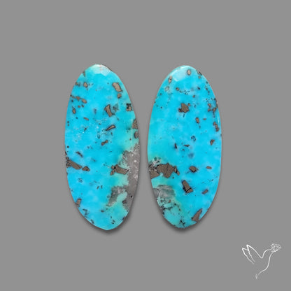 Rare Campitos Turquoise With Pyrite Inclusion Pair