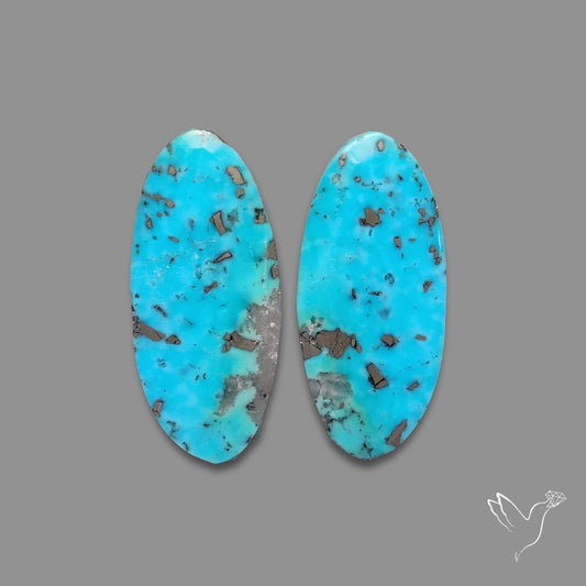 Rare Campitos Turquoise With Pyrite Inclusion Pair