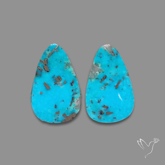 Rare Campitos Turquoise With Pyrite Inclusion Pair