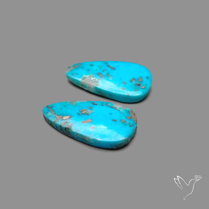 Rare Campitos Turquoise With Pyrite Inclusion Pair