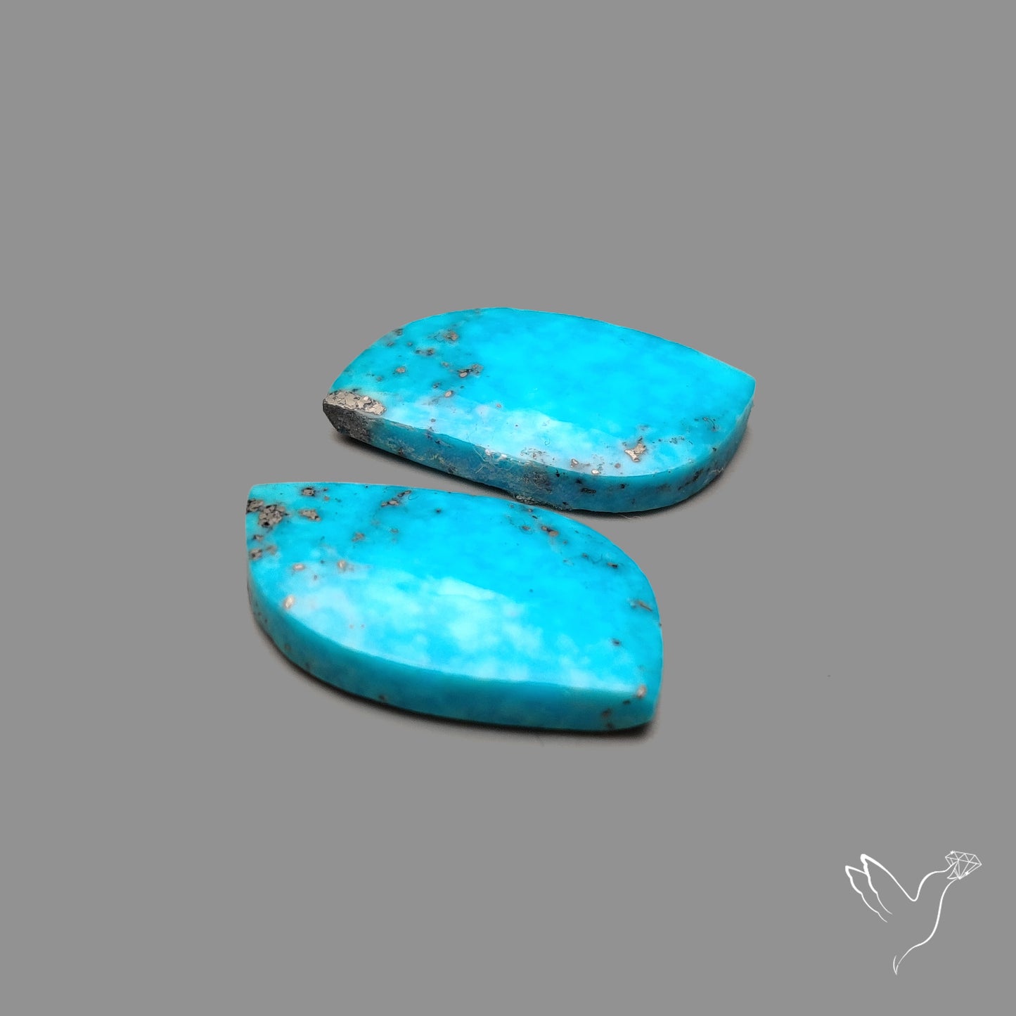 Rare Campitos Turquoise With Pyrite Inclusion Pair