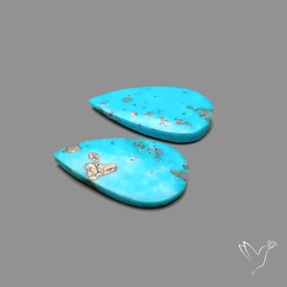 Rare Campitos Turquoise With Pyrite Inclusion Pair