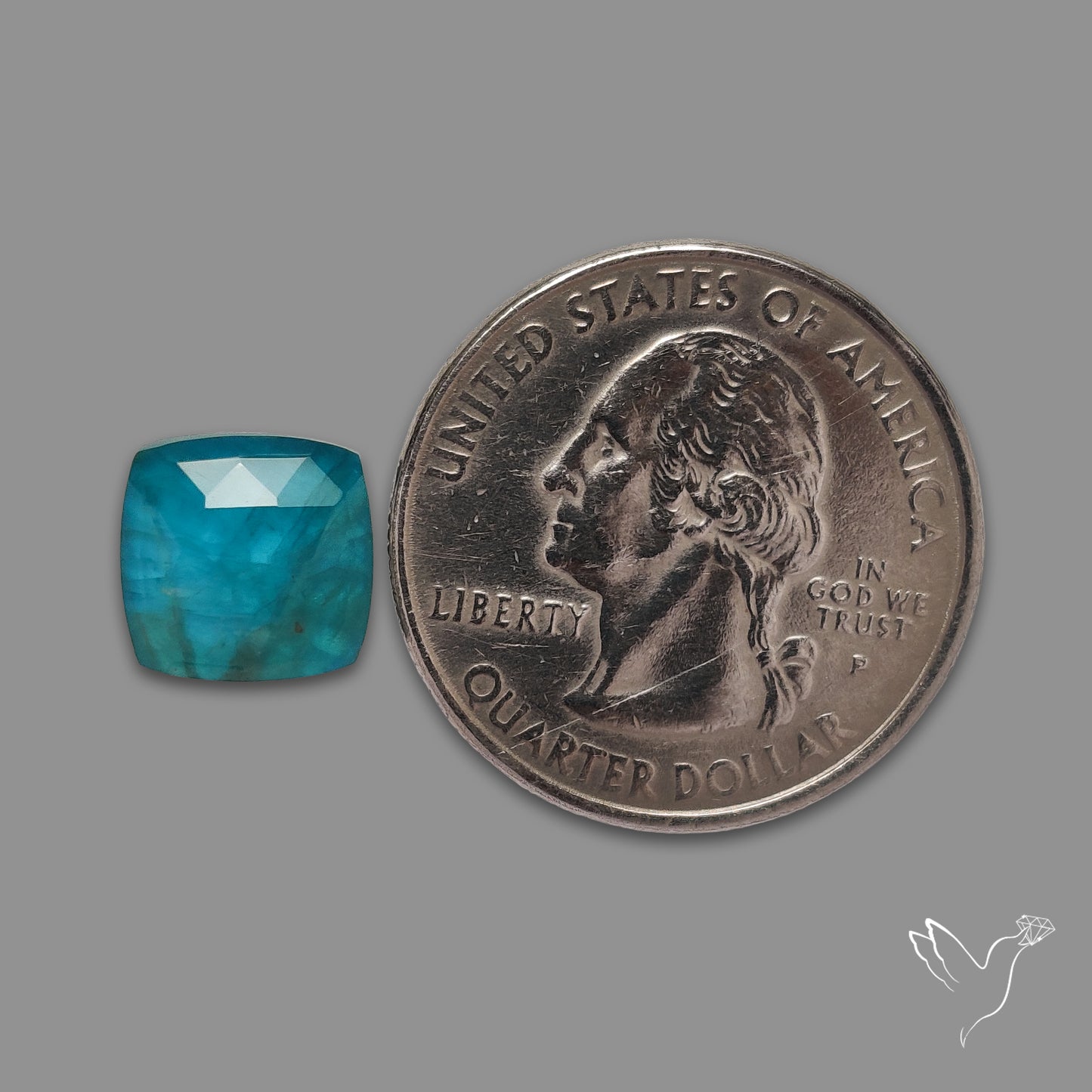 Apatite Doublet with Natural Clear Quartz Rose Cut