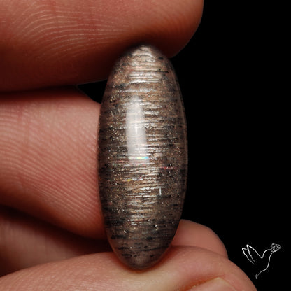 Black Sunstone Meteor Shower Pattern Cabochon