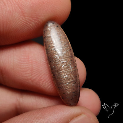Black Sunstone Meteor Shower Pattern Cabochon