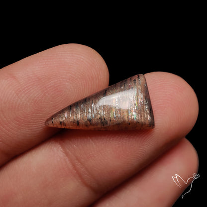 Black Sunstone Meteor Shower Pattern Cabochon