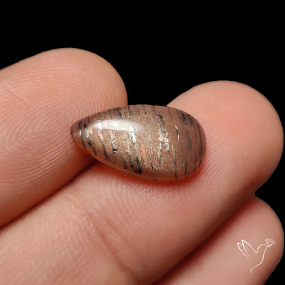 Black Sunstone Meteor Shower Pattern Cabochon