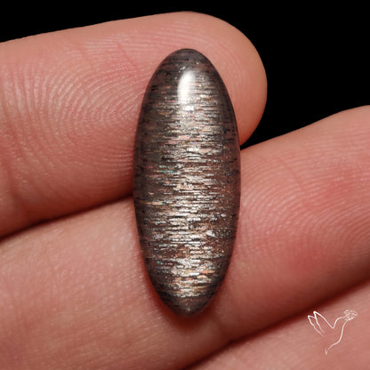 Black Sunstone Meteor Shower Pattern Cabochon