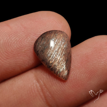 Black Sunstone Meteor Shower Pattern Cabochon