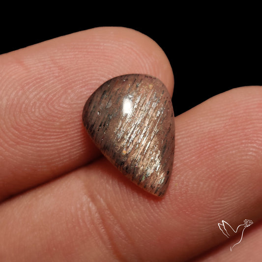 Black Sunstone Meteor Shower Pattern Cabochon