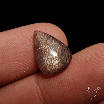 Black Sunstone Meteor Shower Pattern Cabochon