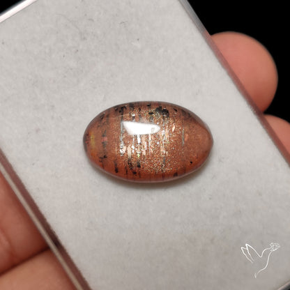 Black Sunstone Meteor Shower Pattern Cabochon