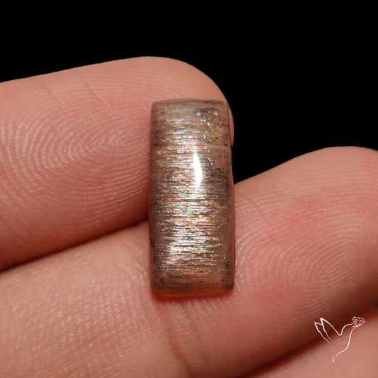 Black Sunstone Meteor Shower Pattern Cabochon