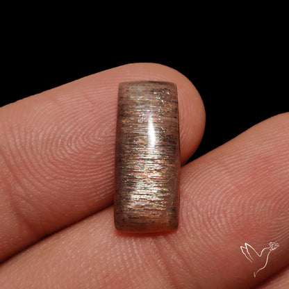 Black Sunstone Meteor Shower Pattern Cabochon