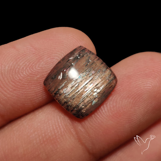 Black Sunstone Meteor Shower Pattern Cabochon