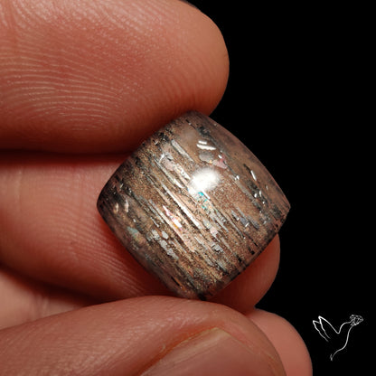Black Sunstone Meteor Shower Pattern Cabochon