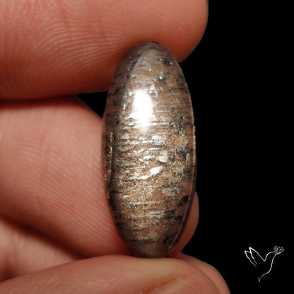 Black Sunstone Meteor Shower Pattern Cabochon