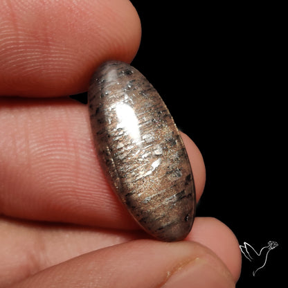 Black Sunstone Meteor Shower Pattern Cabochon