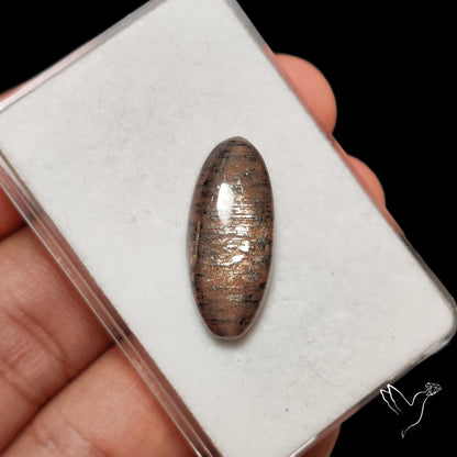 Black Sunstone Meteor Shower Pattern Cabochon