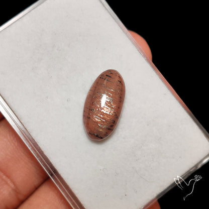 Black Sunstone Meteor Shower Pattern Cabochon