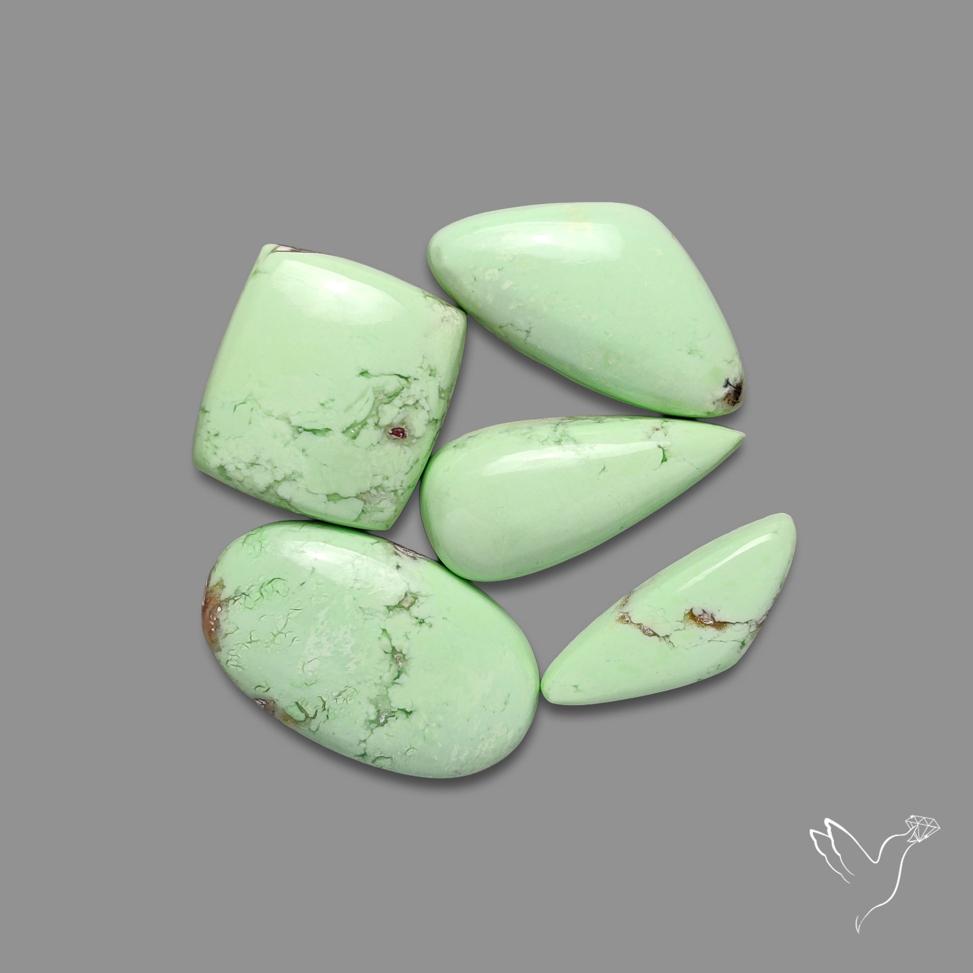 Citron Chrysoprase Cabochons Lot