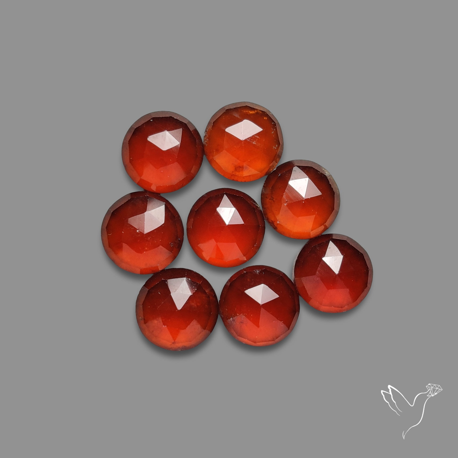 Rose Cut Hessonite Garnet Rounds Lot