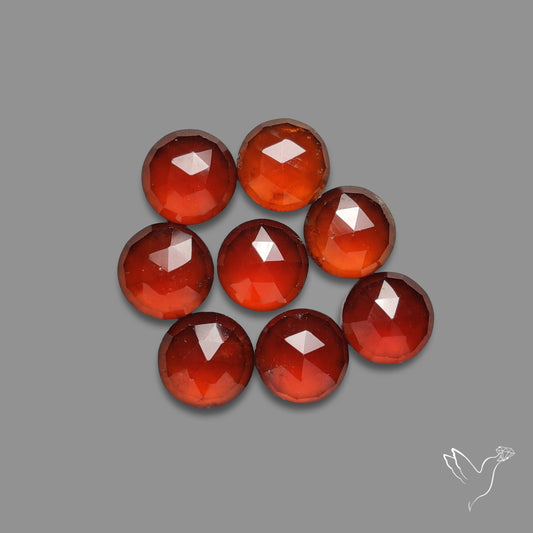 Rose Cut Hessonite Garnet Rounds Lot