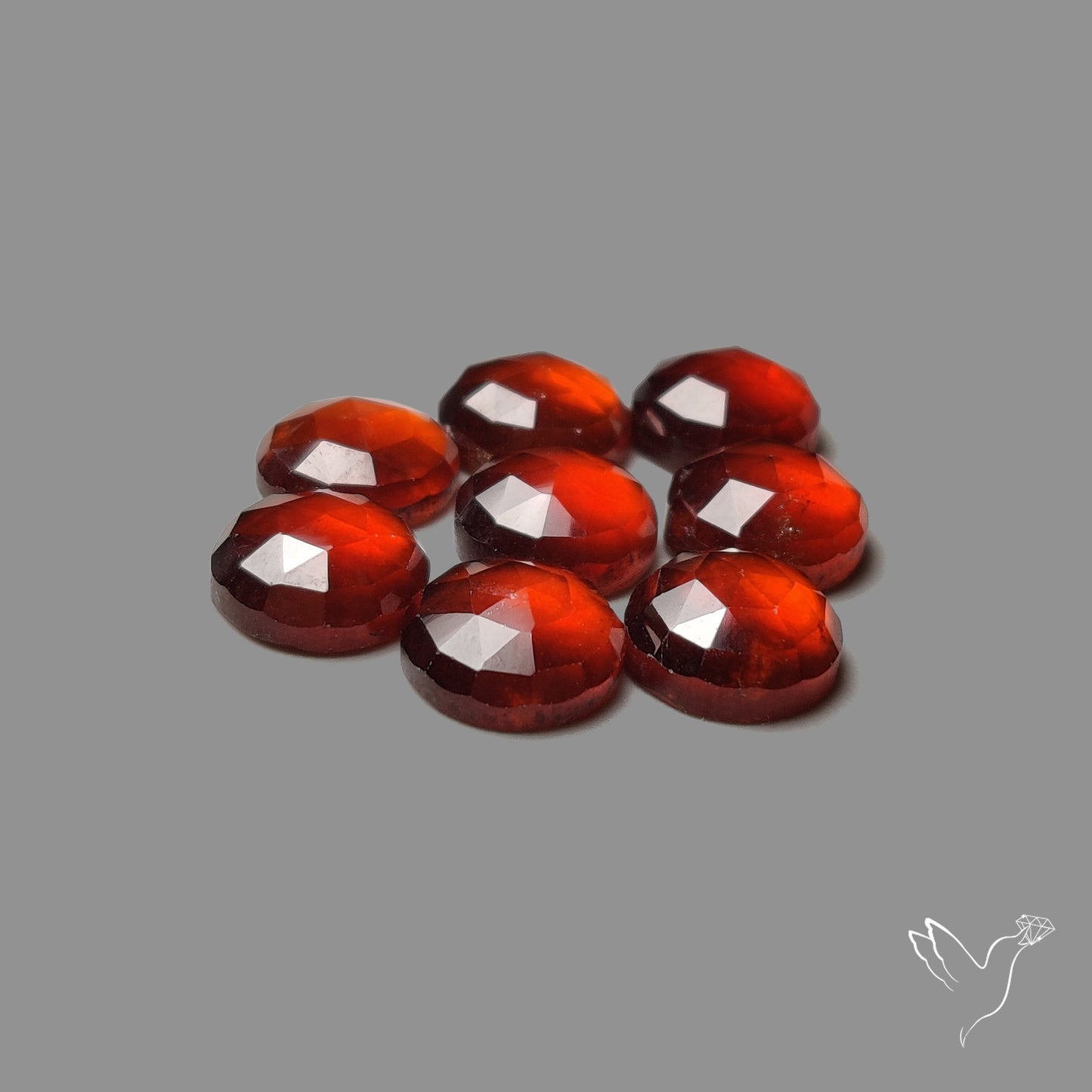 Rose Cut Hessonite Garnet Rounds Lot