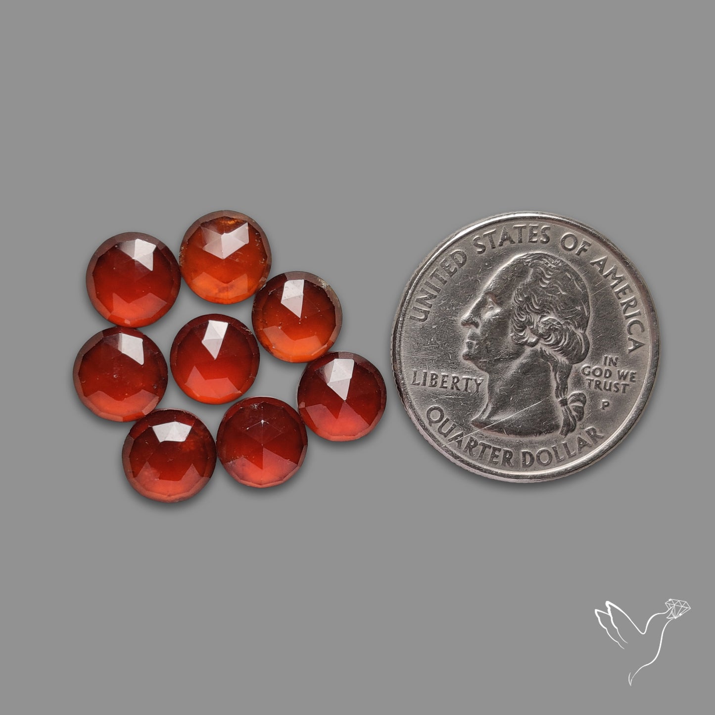 Rose Cut Hessonite Garnet Rounds Lot