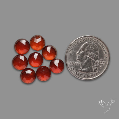 Rose Cut Hessonite Garnet Rounds Lot