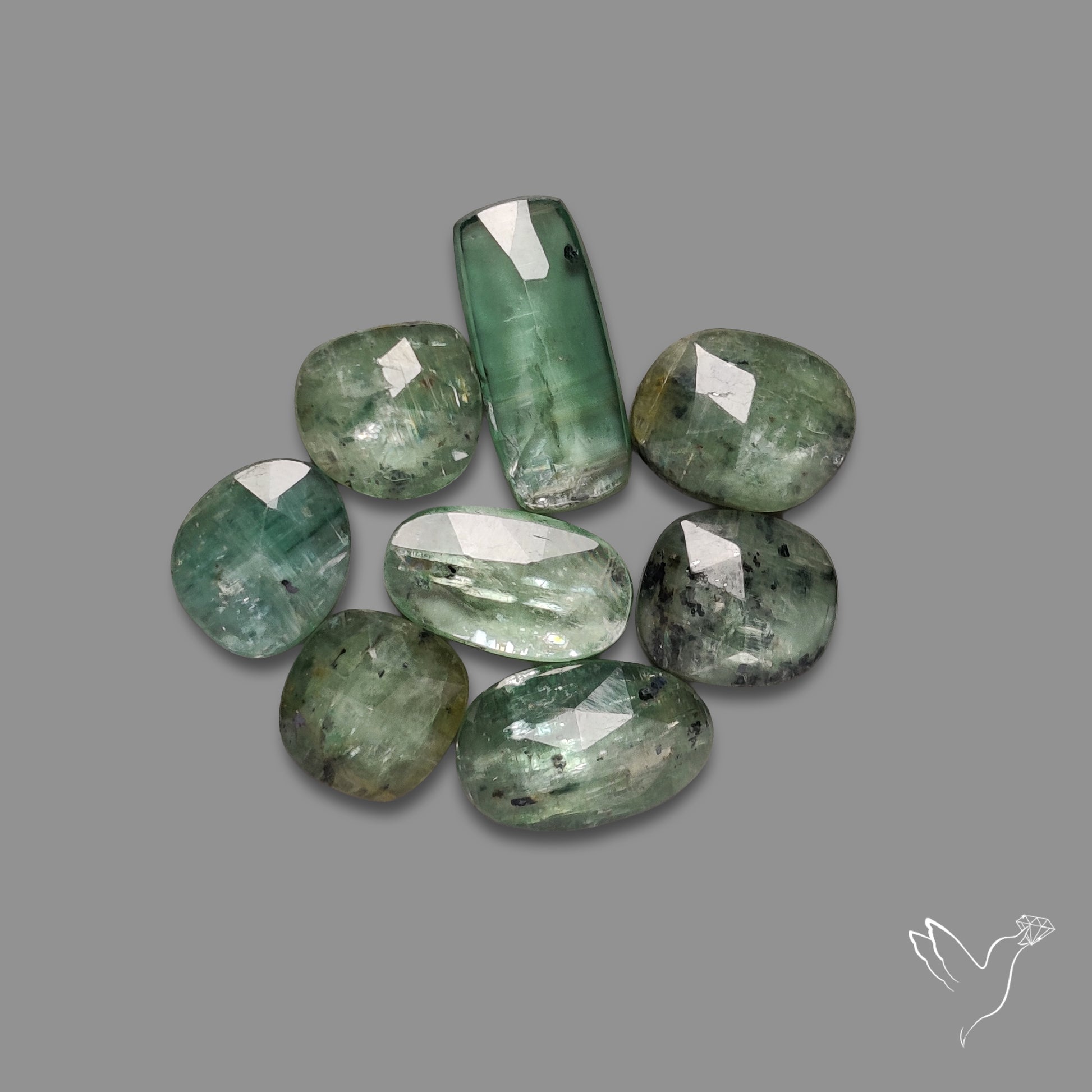 Rose Cut Green Moss Kyanite Lot