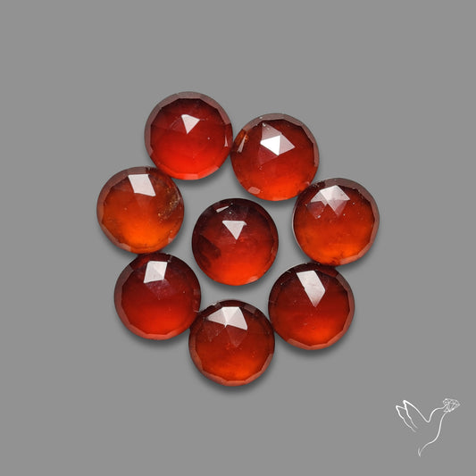 Rose Cut Hessonite Garnet Rounds Lot