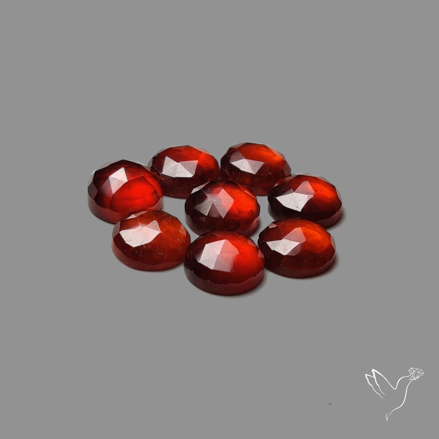Rose Cut Hessonite Garnet Rounds Lot
