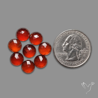 Rose Cut Hessonite Garnet Rounds Lot