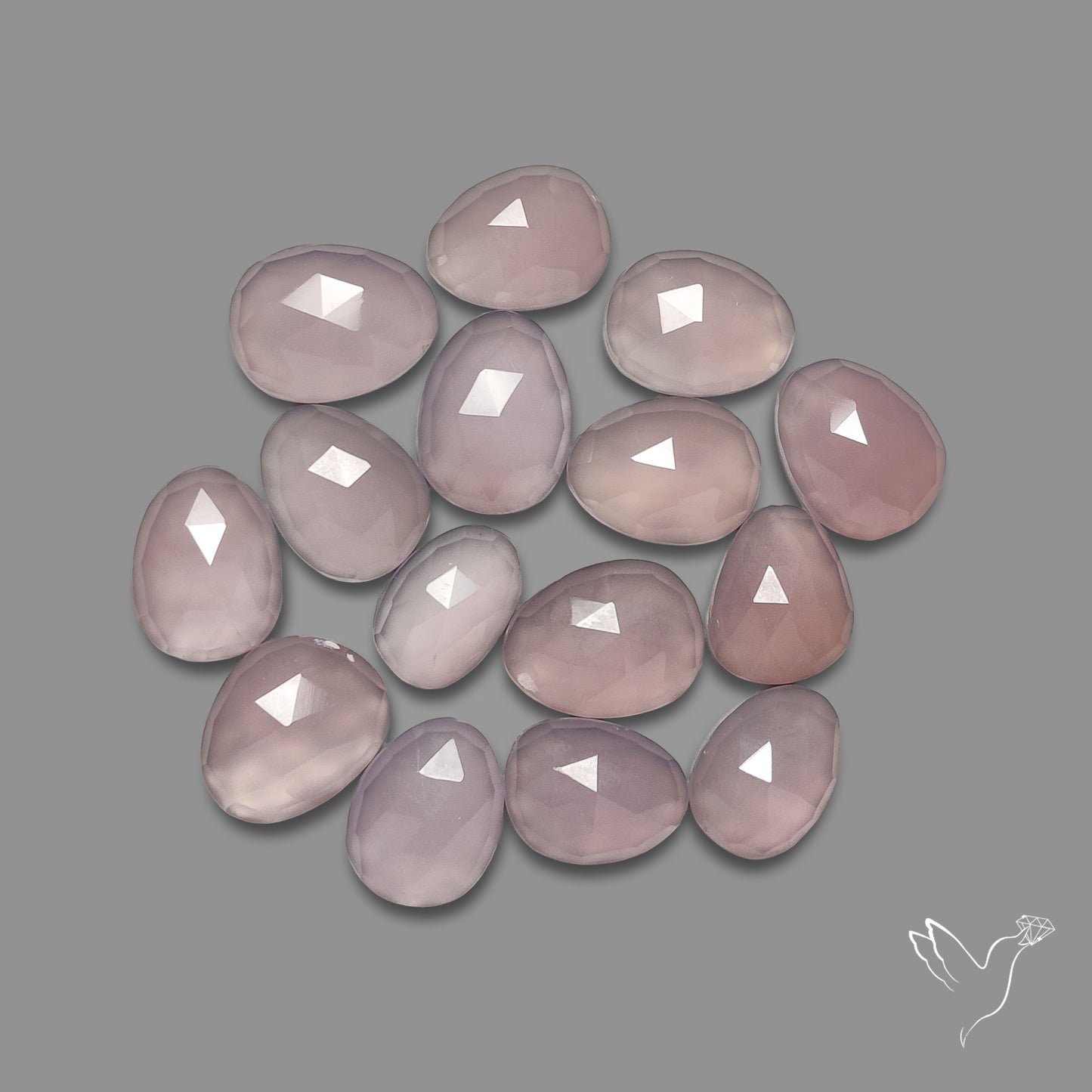 Rose Cut Lavender Chalcedony Lot