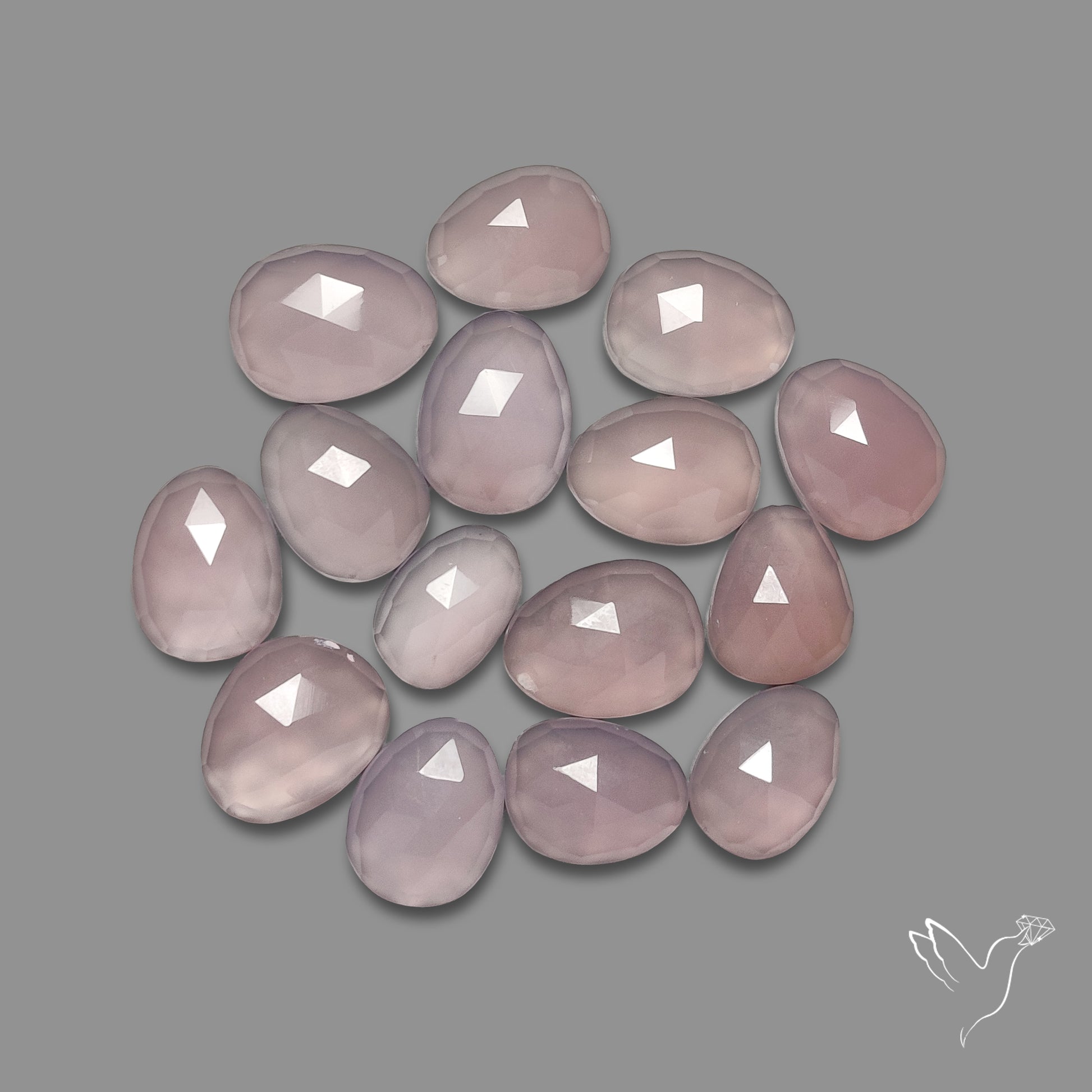 Rose Cut Lavender Chalcedony Lot