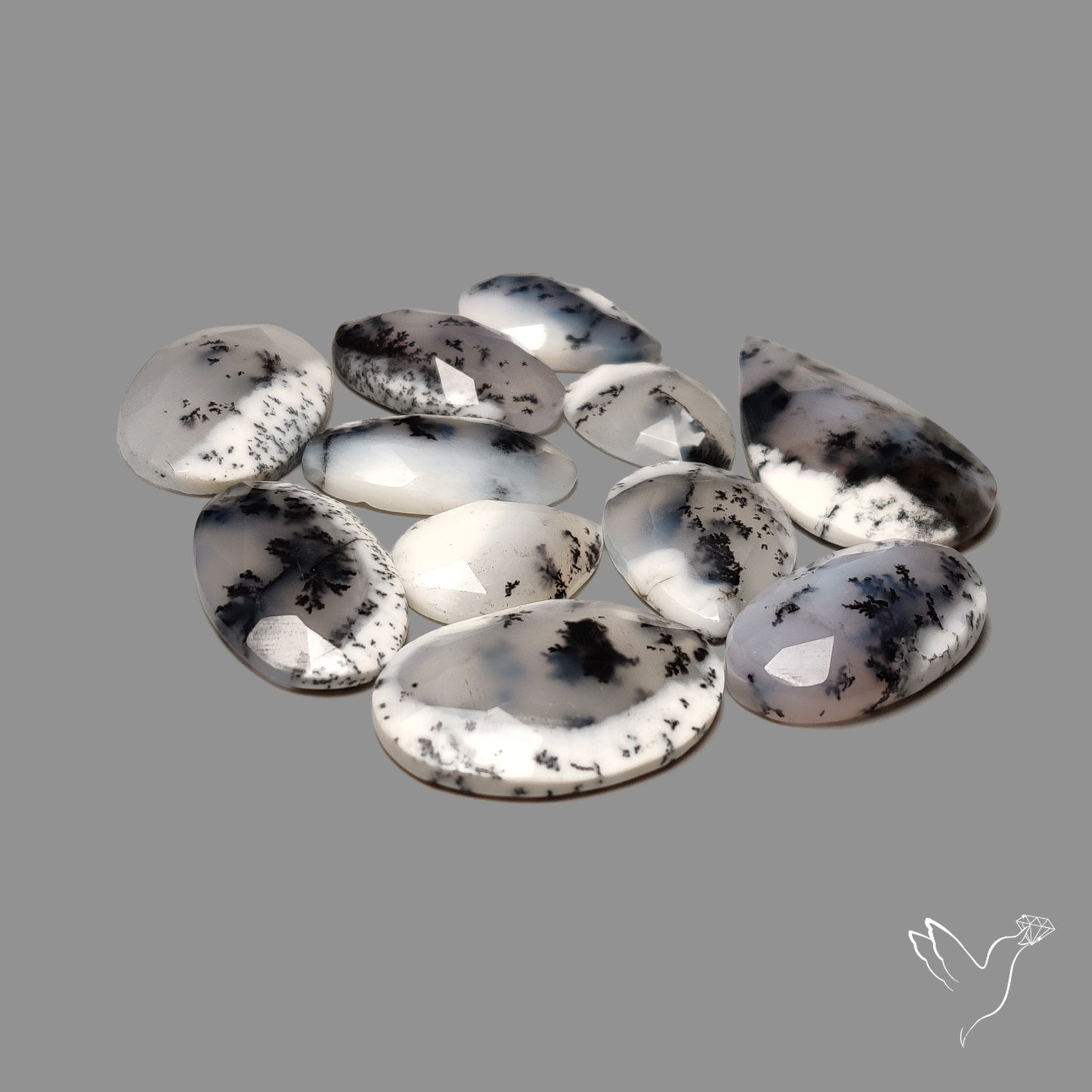 Rose Cut Dendritic Agate Lot
